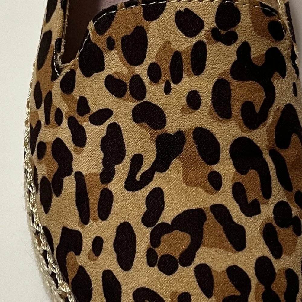 Like New Dr. Scholl's Find Me Espadrille Slip On tan/black leopard print…